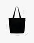 Ecoright Happy Flowers (Black) Large Zipper Tote Bag