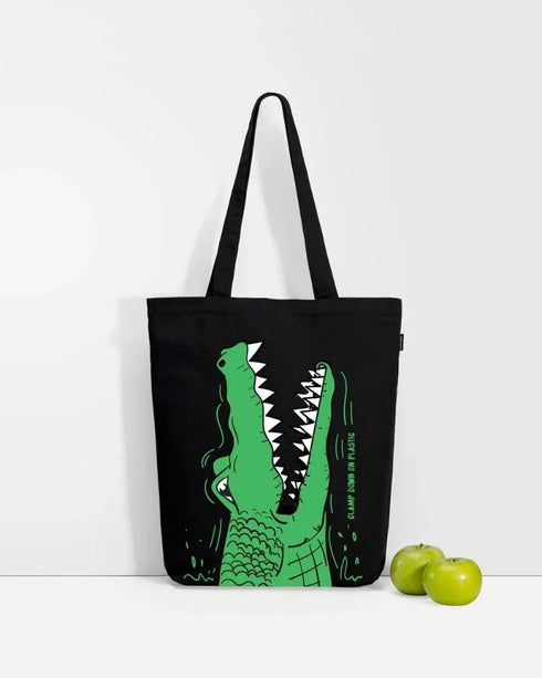Ecoright Hungry Crocs Zipper Tote Bag