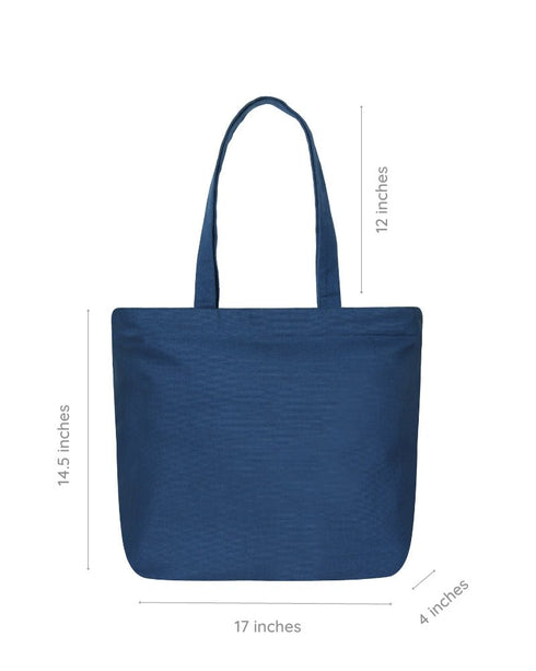 Ecoright Happy Flowers Large Zipper Tote Bag
