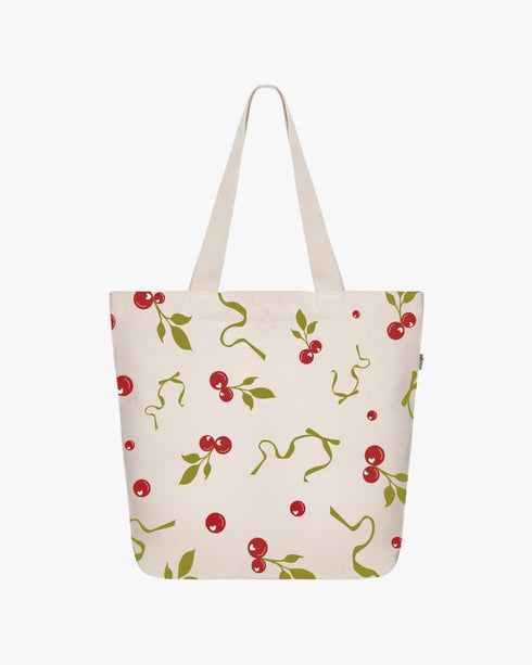 Ecoright Mon Cherry Large Zipper Tote Bag