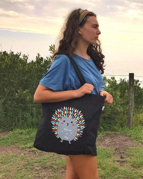 Ecoright Porcupine Hug Large Zipper Tote Bag