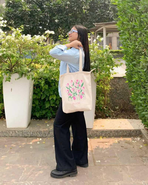 Ecoright Tulips Zipper Tote Bag