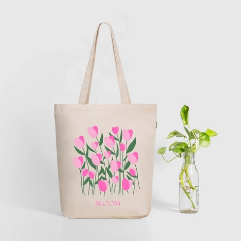 Ecoright Tulips Zipper Tote Bag