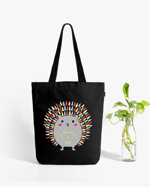Ecoright Porcupine Hug Zipper Tote Bag