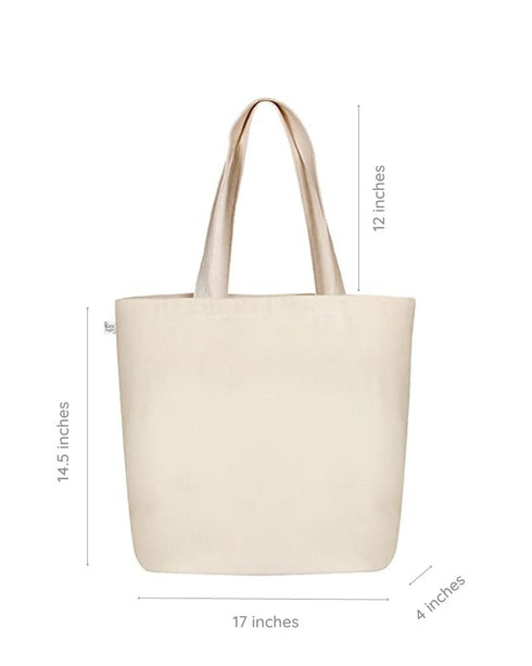 Ecoright Sparrow Love (Natural) Large Zipper Tote Bag