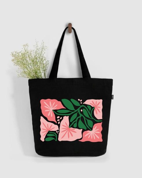 Ecoright Strawberry Vines Large Zipper Tote Bag