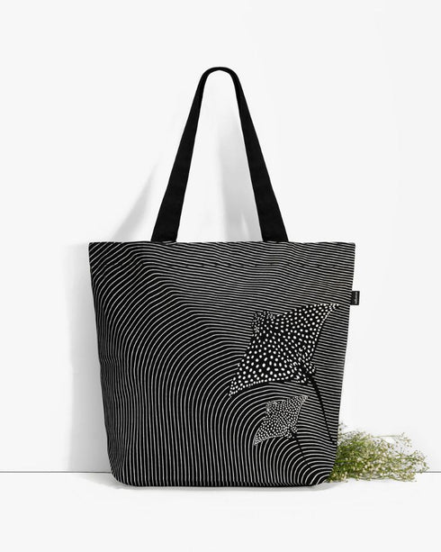 Ecoright Mesmerizing Stingray Large Zipper Tote Bag