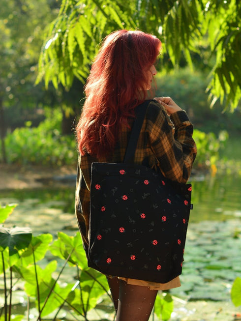 Ecoright Beetles Large Zipper Tote Bag