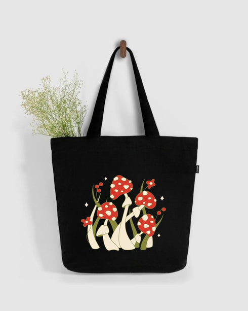 Ecoright Shroom Bloom Large Zipper Tote Bag