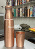 Coppjal Plain copper bottle with 1 glass