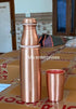 Coppjal Plain copper bottle with 1 glass