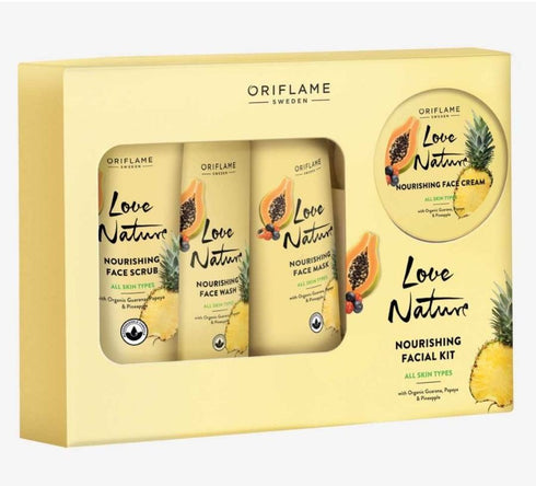 Oriflame Love Nature Facial Kit Glow With Turmeric Milk & Honey For All Skin Types