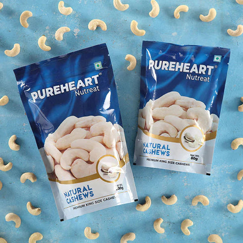 PUREHEART Nutreat Natural Cashews Premium Whole Crunchy & Delicious Cashewnuts/Kaju/Dry Fruit