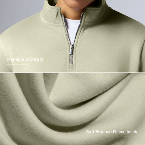 XYXX Pulse French Terry Cotton Blend Half Zip Pullover Cascade Grey