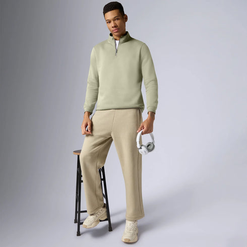 XYXX Pulse French Terry Cotton Blend Half Zip Pullover Cascade Grey