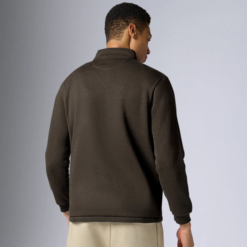 XYXX Pulse French Terry Cotton Blend Half Zip Pullover Malt Brown