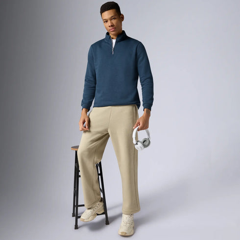 XYXX Pulse French Terry Cotton Blend Half Zip Pullover Opal Blue