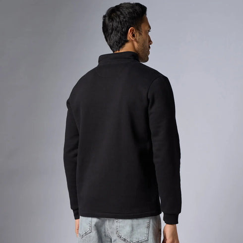 XYXX Pulse French Terry Cotton Blend Half Zip Pullover Pitch Black