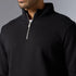 XYXX Pulse French Terry Cotton Blend Half Zip Pullover Pitch Black