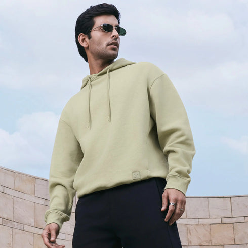 XYXX Pulse French Terry Cotton Blend Oversized Hoodies Cascade Grey