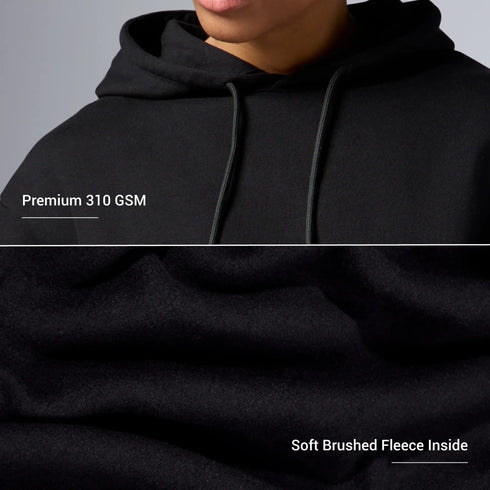 XYXX Pulse French Terry Cotton Blend Oversized Hoodies Pitch Black