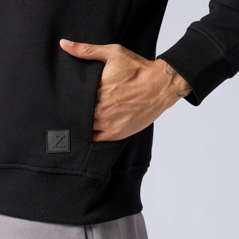 XYXX Pulse French Terry Cotton Blend Oversized Hoodies Pitch Black