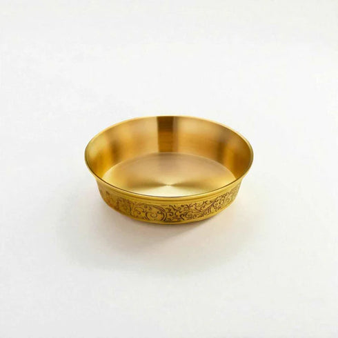Pure Brass Dinner Set with Thali, 6 pcs