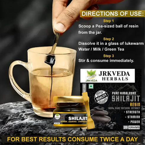 JRKVEDA Pure Himalayan Shilajit Resin – Premium Grade Vitality Booster