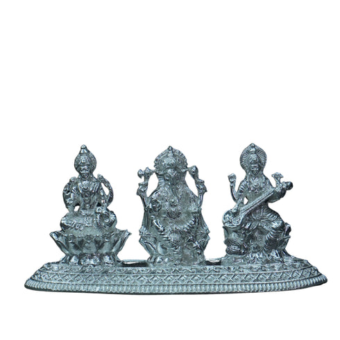 Pure Silver Laxmi Ganesh Saraswathi 54.9g By Mahita Collections
