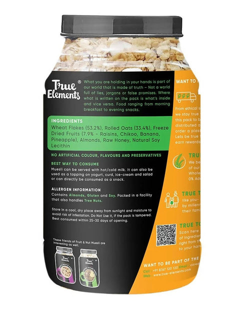 True Elements Fruit And Nut Muesli Protein Rich