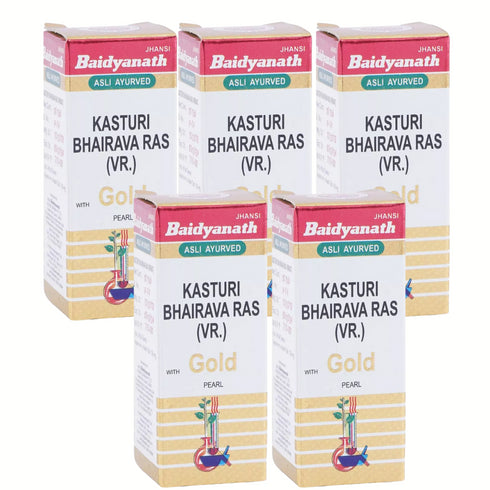 Baidyanath Jhansi Kasturi Bhairava Ras (Vr) With Gold Pearl Tablets