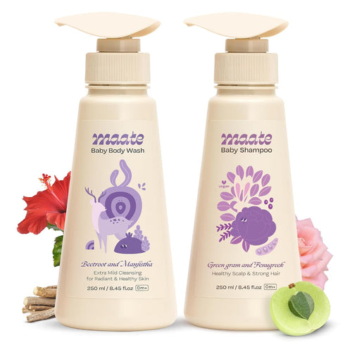 Maate Baby Daily Cleansing Combo Baby Body Wash & Baby Shampoo 250ml each