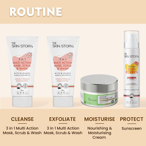 The Skin Story Deep Detox 3-in-1 Clay Wash, Scrub & Pack
