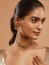 Gold Plated Green Kempo Studded Elepahant Delicate Choker Jewellery Set