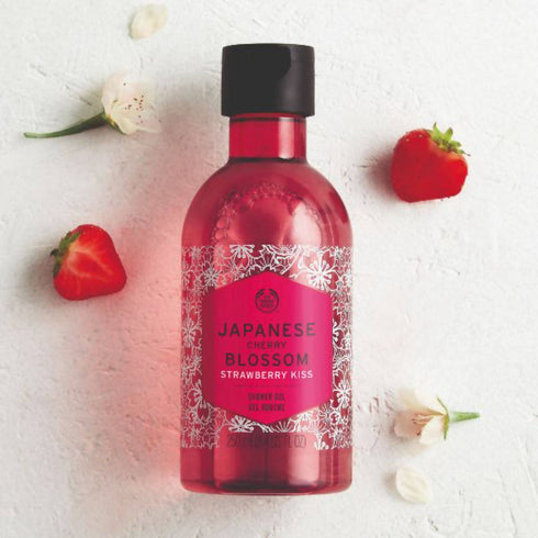 The Body Shop Japanese Cherry Blossom Strawberry Kiss Shower Gel