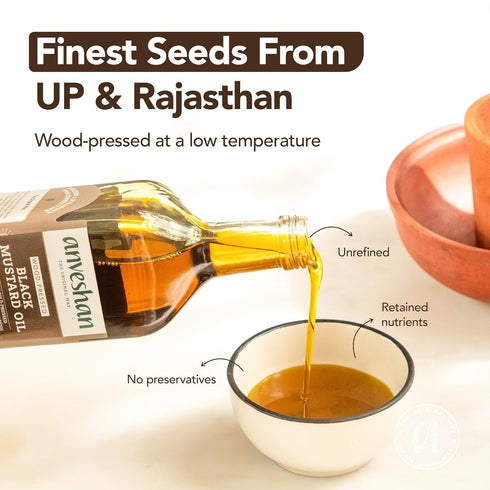 Anveshan Wood Pressed Black Mustard Oil