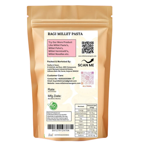 Millet Mania Ragi Finger Millet Pasta