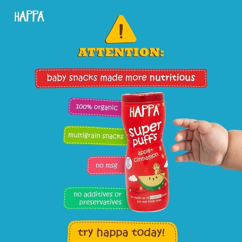 Happa Baby Puffs Apple Cinnamom Flavour