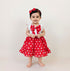 Bachpan kids wear Charming Red & White Polka Dot Flutter-Sleeve Dress