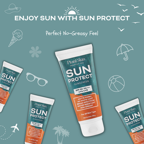 Plural Skin Sun Protect Sunscreen SPF 50 PA UVA UVB Matte Finish Waterproof Sunscreen