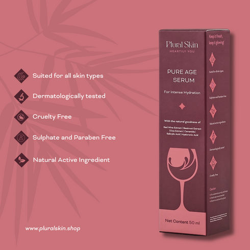 Plural Skin Pure Age Serum with Hyaluronic Acid and Red Wine Extract