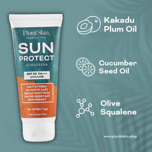 Plural Skin Sun Protect Sunscreen SPF 50 PA UVA UVB Matte Finish Waterproof Sunscreen