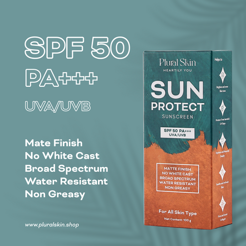 Plural Skin Sun Protect Sunscreen SPF 50 PA UVA UVB Matte Finish Waterproof Sunscreen