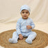 Bachpan kids wear New born Romper With Matching Hat-Pastel Blue