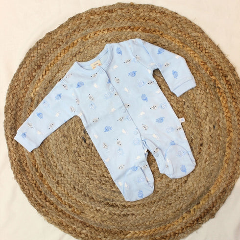 Bachpan kids wear New born Romper With Matching Hat-Pastel Blue