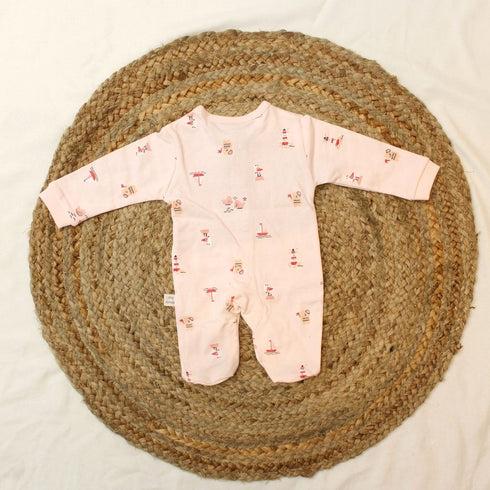 Bachpan kids wear New Born Rompers with Matching Beanie -Pale Pastel Pink