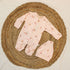 Bachpan kids wear New Born Rompers with Matching Beanie -Pale Pastel Pink