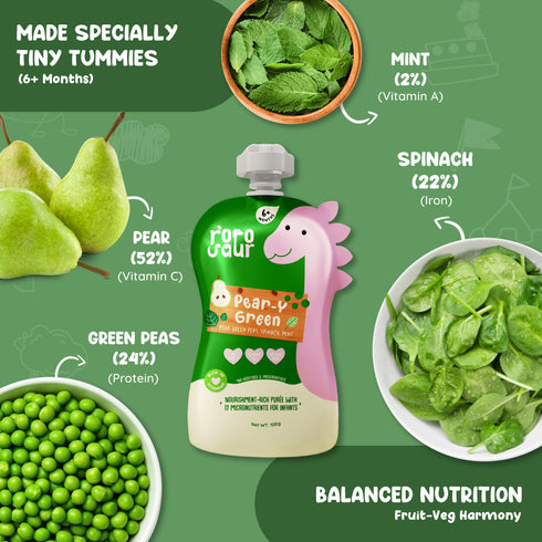 Rorosaur Pear-Y Green Baby Puree