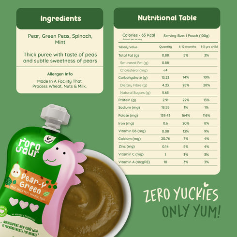Rorosaur Pear-Y Green Baby Puree