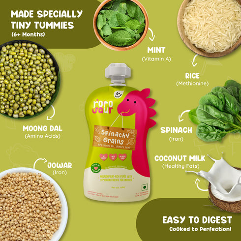 Rorosaur Spinachy Grains Baby Puree